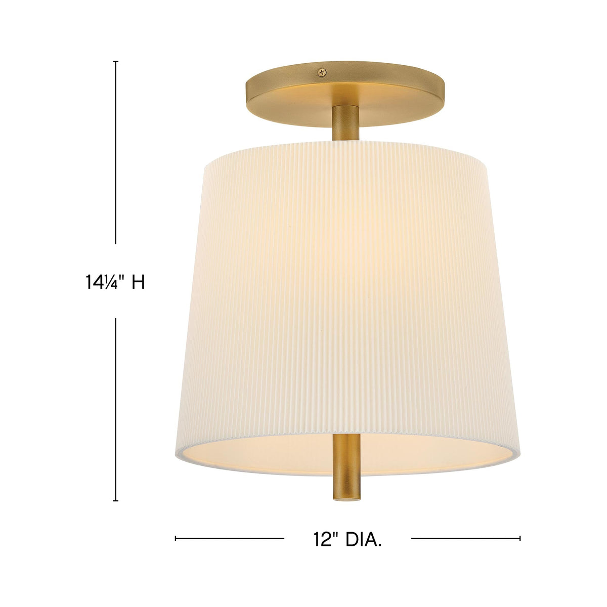 Clive Semi Flush Mount Ceiling Light - line drawing.