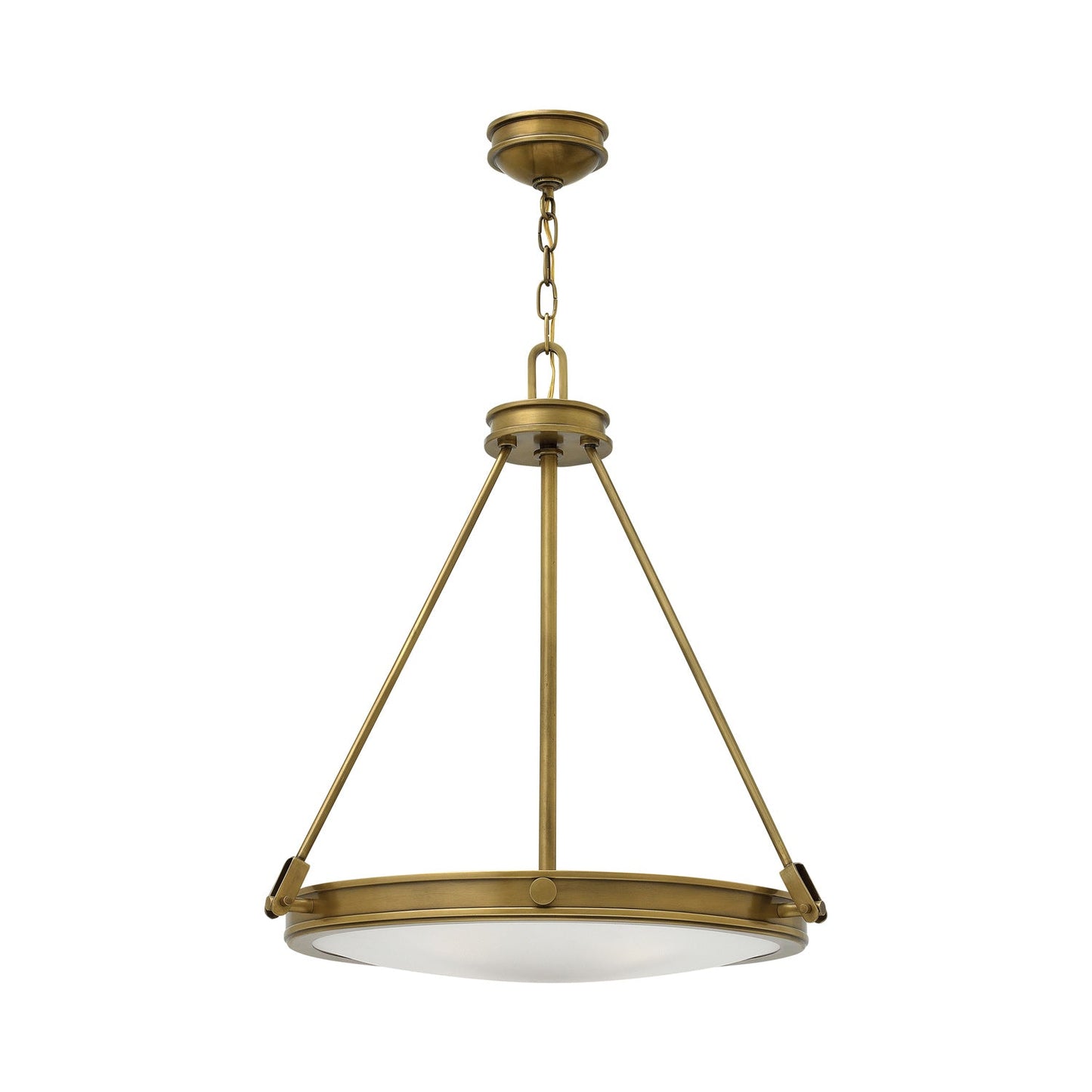 Collier Pendant Light in Heritage Brass.