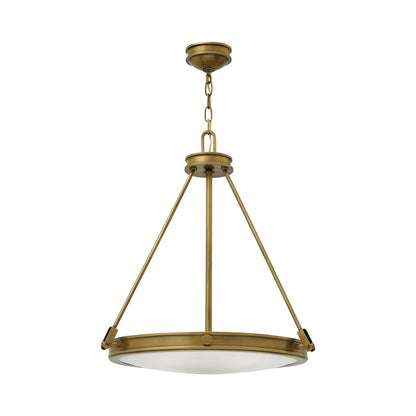 Collier Pendant Light in Heritage Brass.