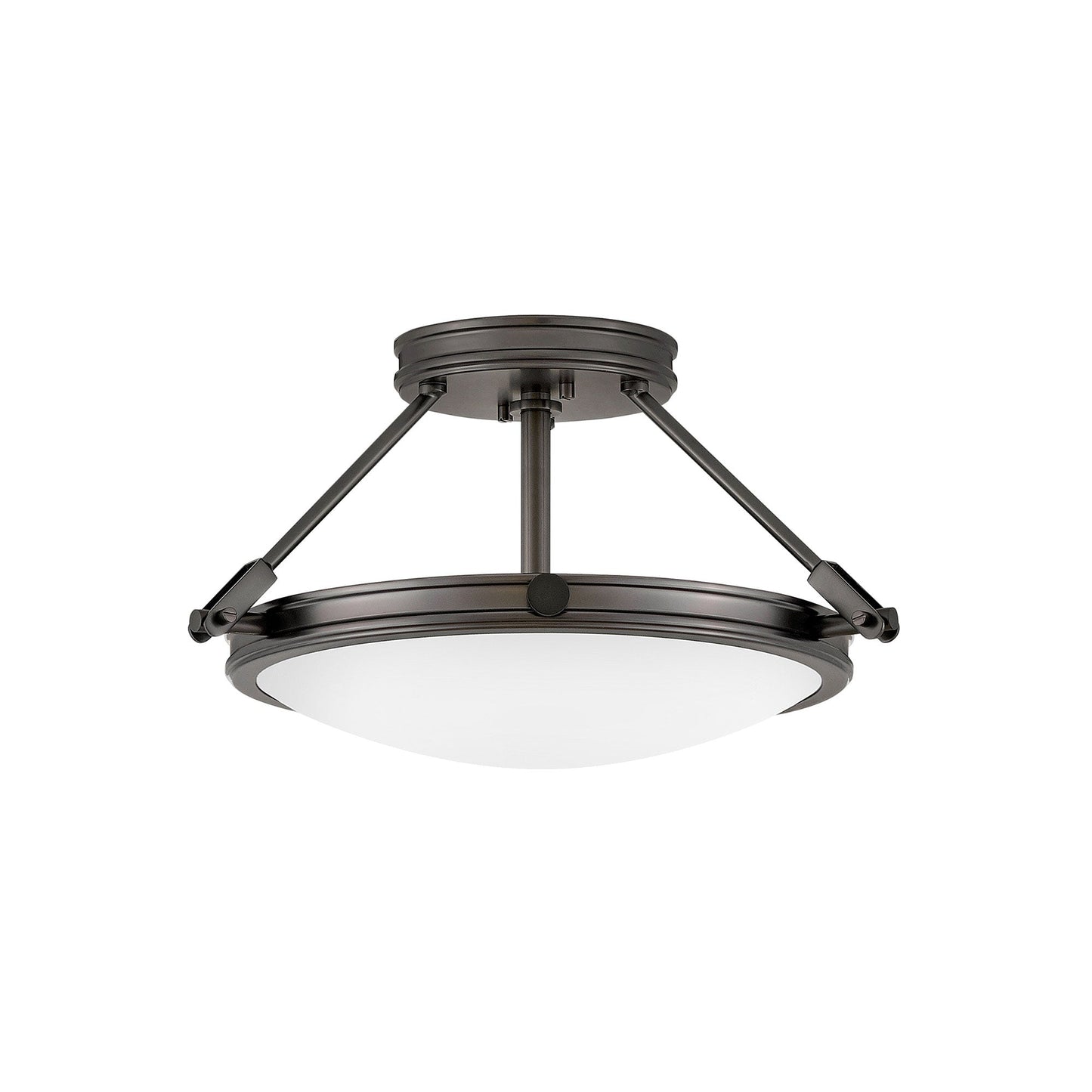 Collier Semi Flush Mount Ceiling Light in Black Oxide (15.25-Inch).