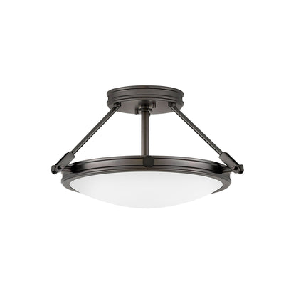 Collier Semi Flush Mount Ceiling Light in Black Oxide (15.25-Inch).