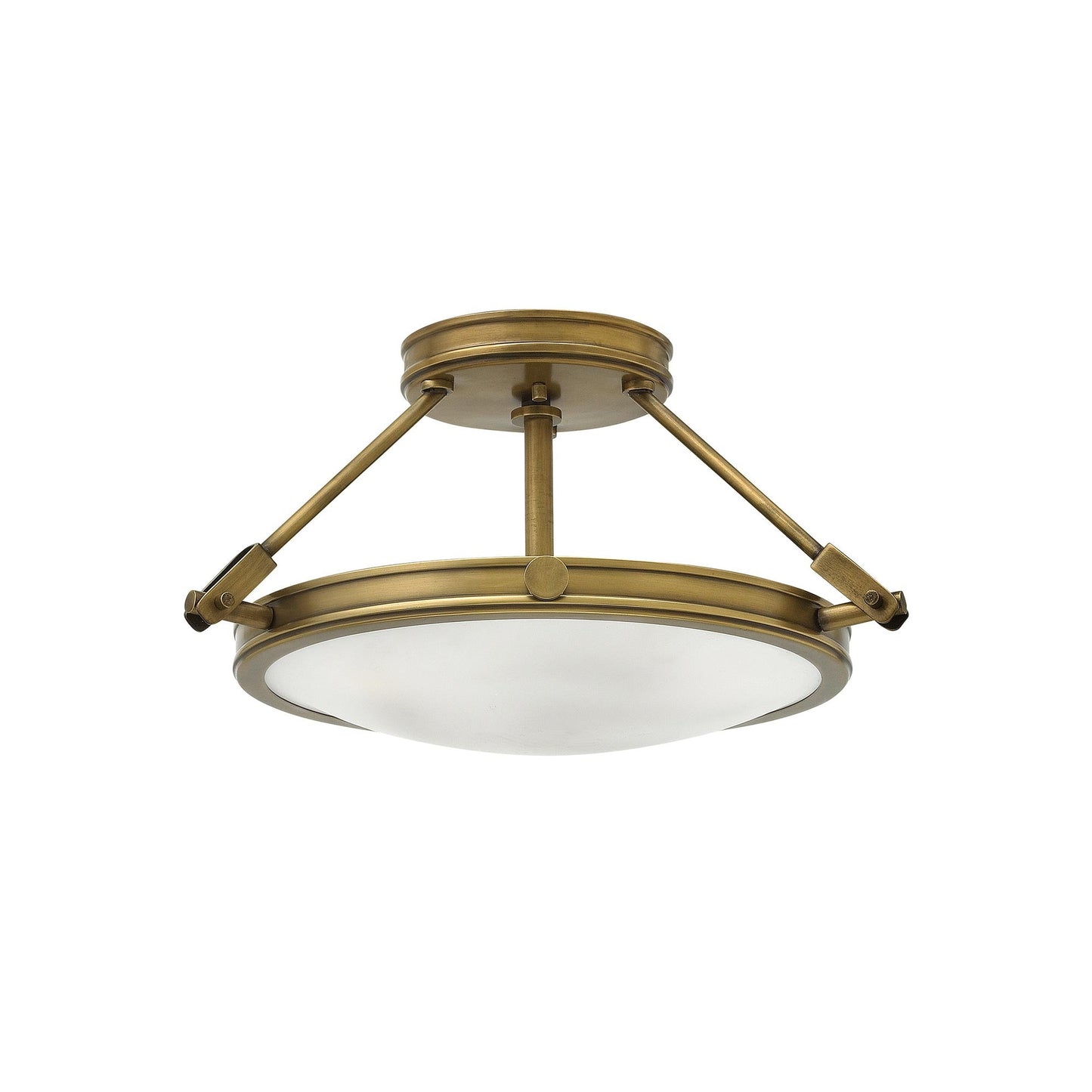 Collier Semi Flush Mount Ceiling Light in Heritage Brass (15.25-Inch).