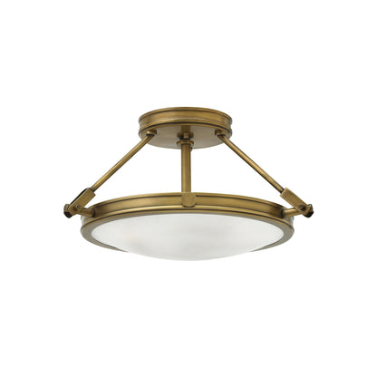 Collier Semi Flush Mount Ceiling Light in Heritage Brass (15.25-Inch).