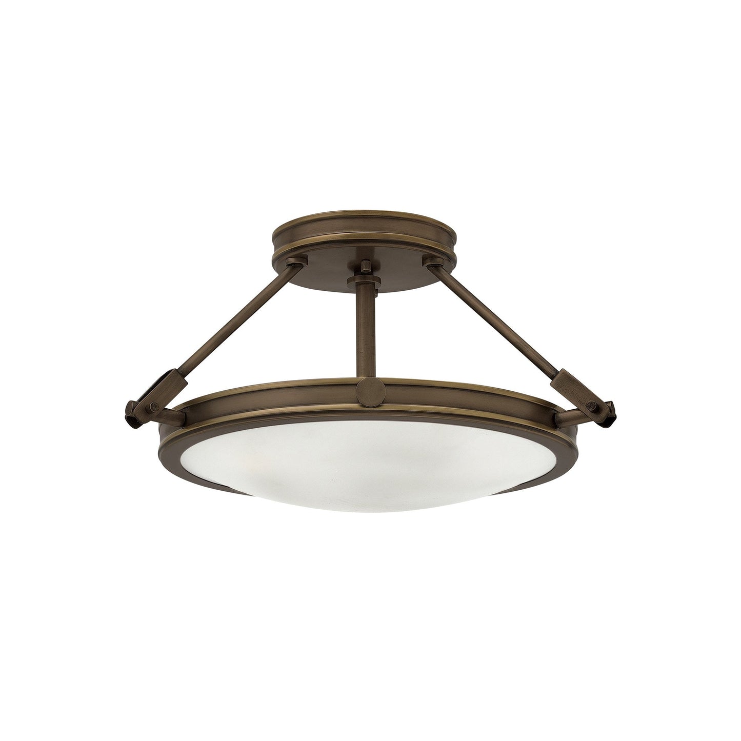 Collier Semi Flush Mount Ceiling Light in Light Oiled Bronze (15.25-Inch).