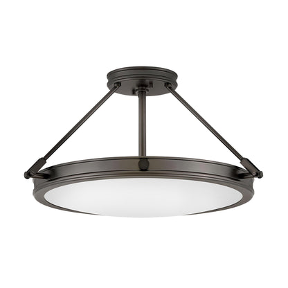 Collier Semi Flush Mount Ceiling Light in Black Oxide (22-Inch).