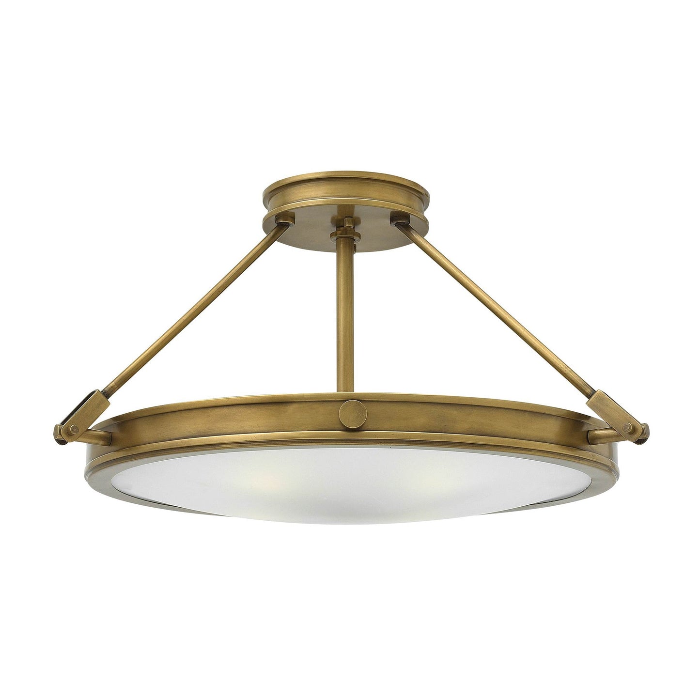 Collier Semi Flush Mount Ceiling Light in Heritage Brass (22-Inch).