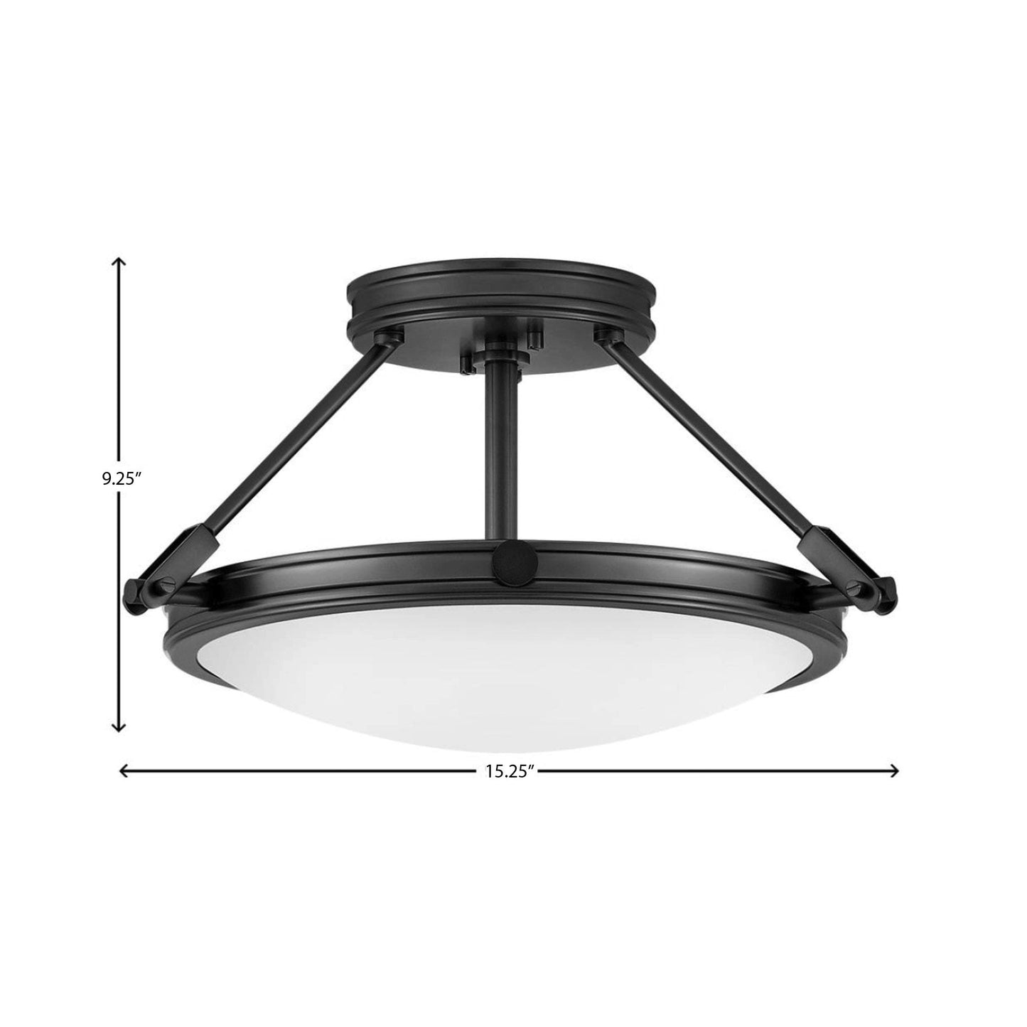 Collier Semi Flush Mount Ceiling Light - line drawing.