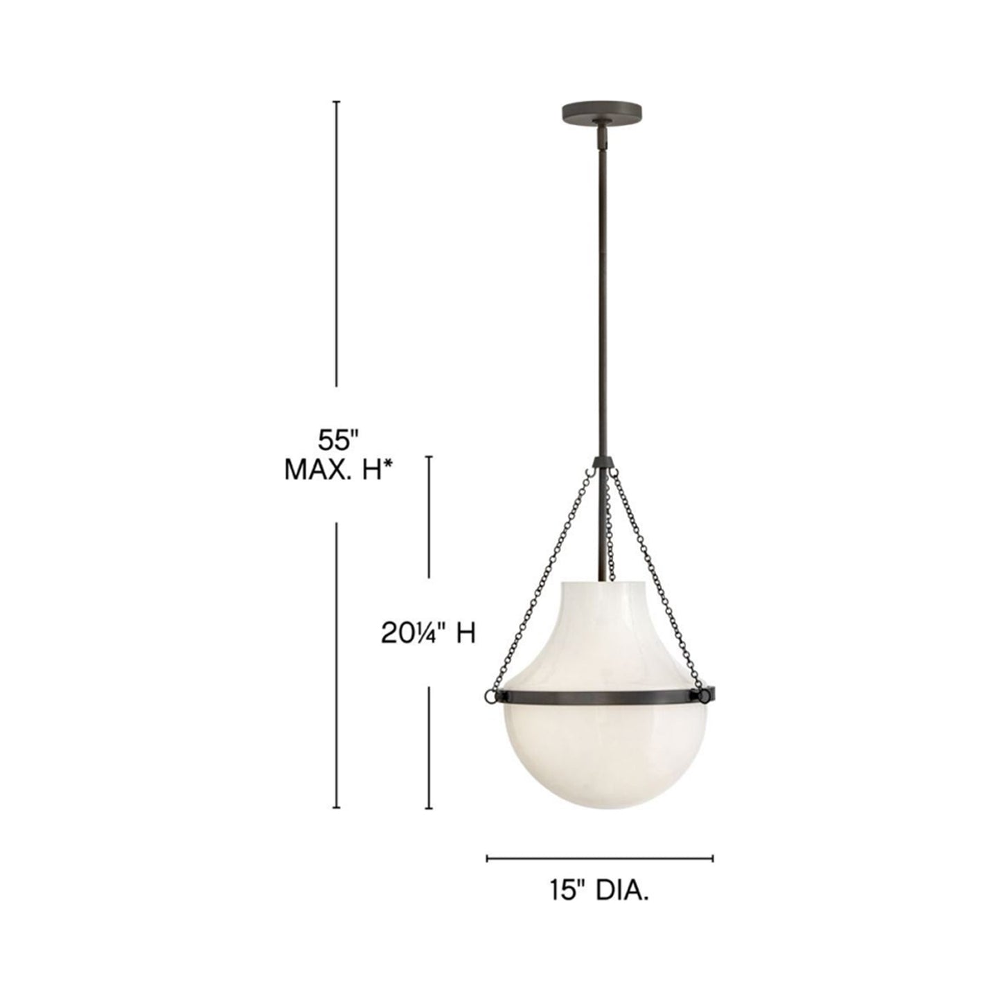 Collins Pendant Light - line drawing.