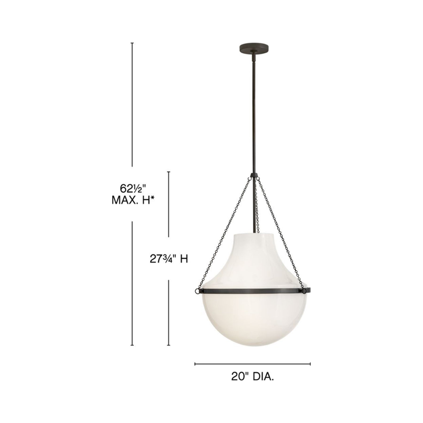 Collins Pendant Light - line drawing.