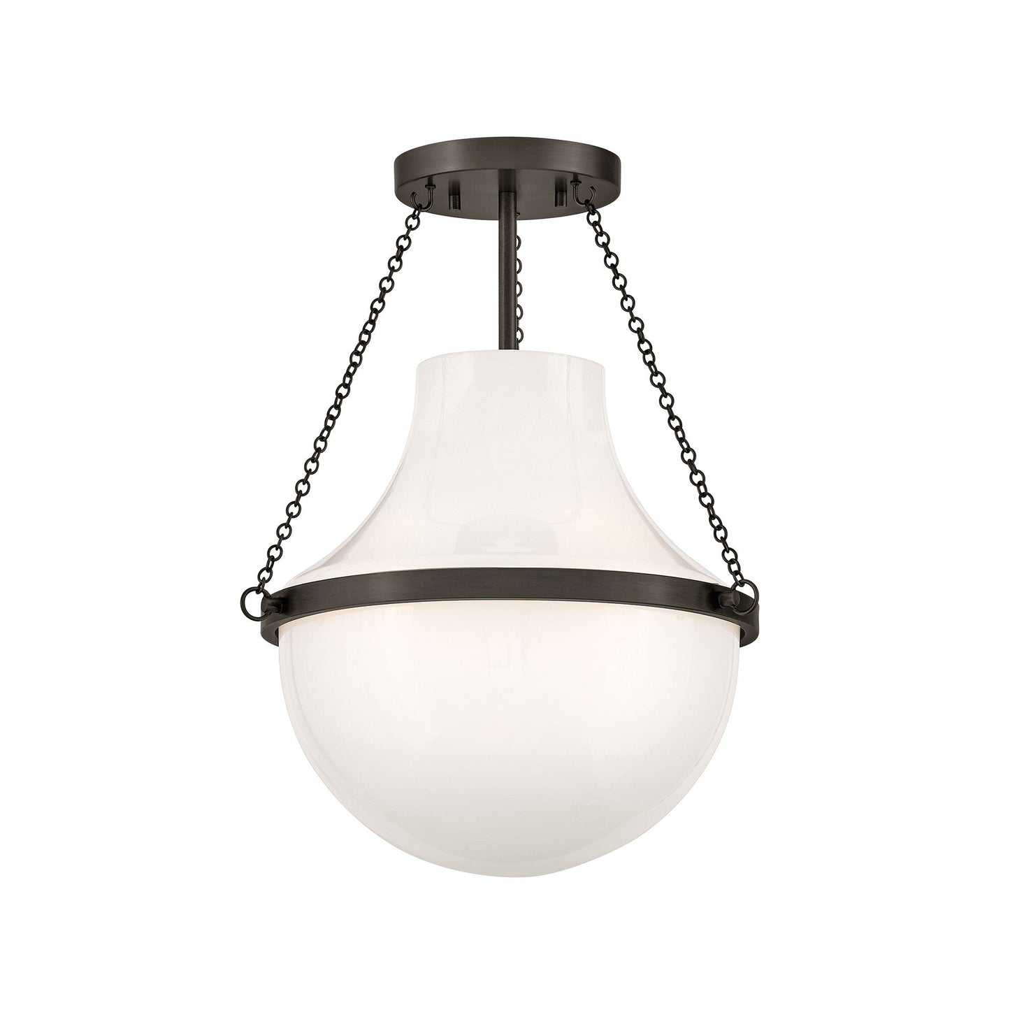 Collins Semi Flush Mount Ceiling Light in Black Oxide (15-Inch).
