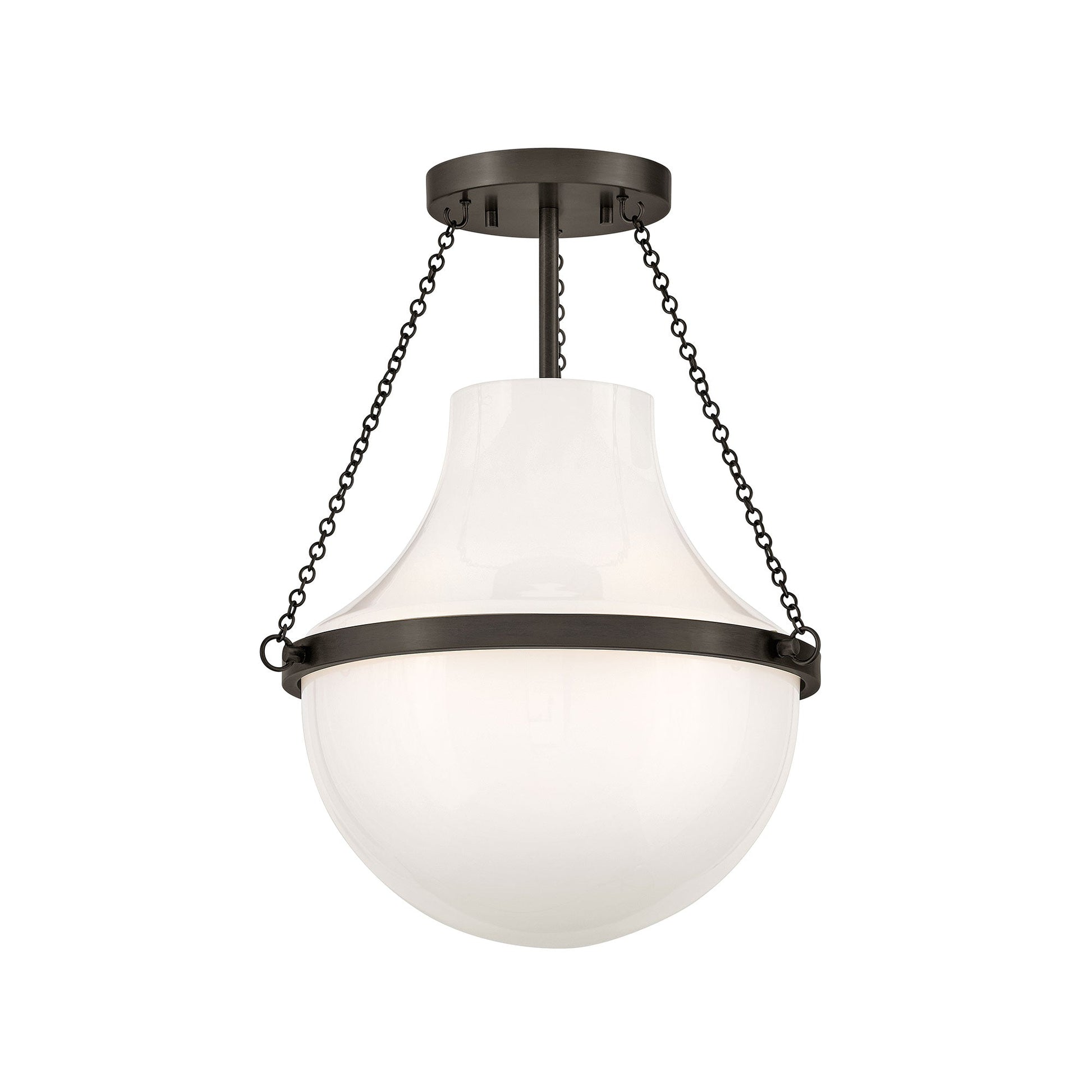 Collins Semi Flush Mount Ceiling Light in Black Oxide (15-Inch).