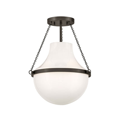 Collins Semi Flush Mount Ceiling Light in Black Oxide (15-Inch).