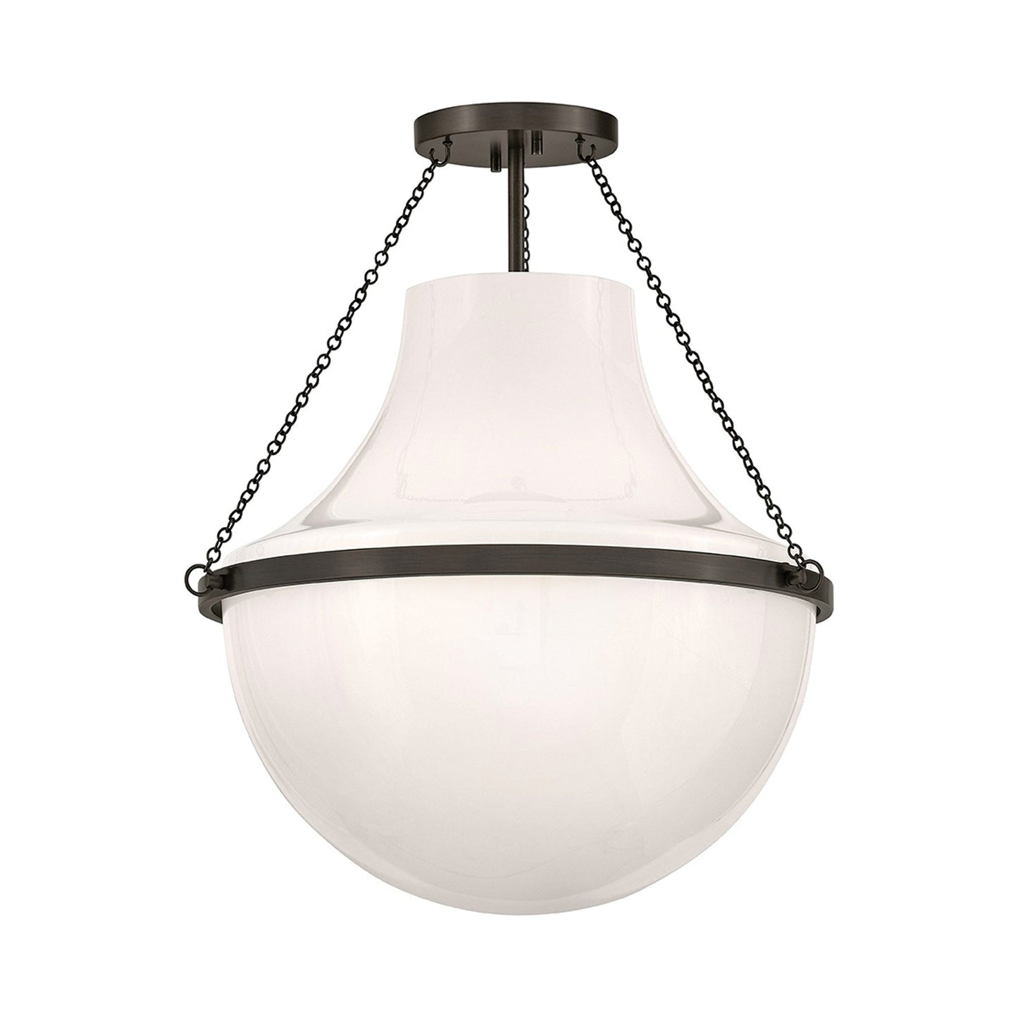 Collins Semi Flush Mount Ceiling Light in Black Oxide (20-Inch).