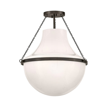 Collins Semi Flush Mount Ceiling Light in Black Oxide (20-Inch).