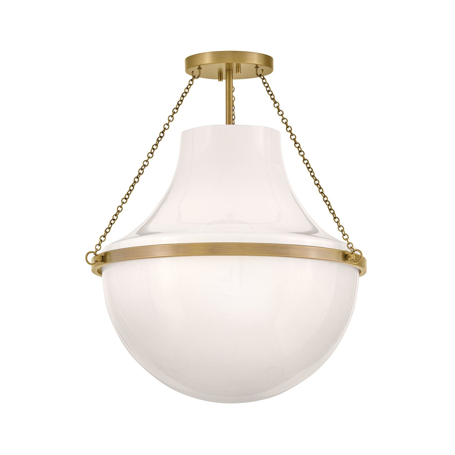 Collins Semi Flush Mount Ceiling Light in Heritage Brass (20-Inch).