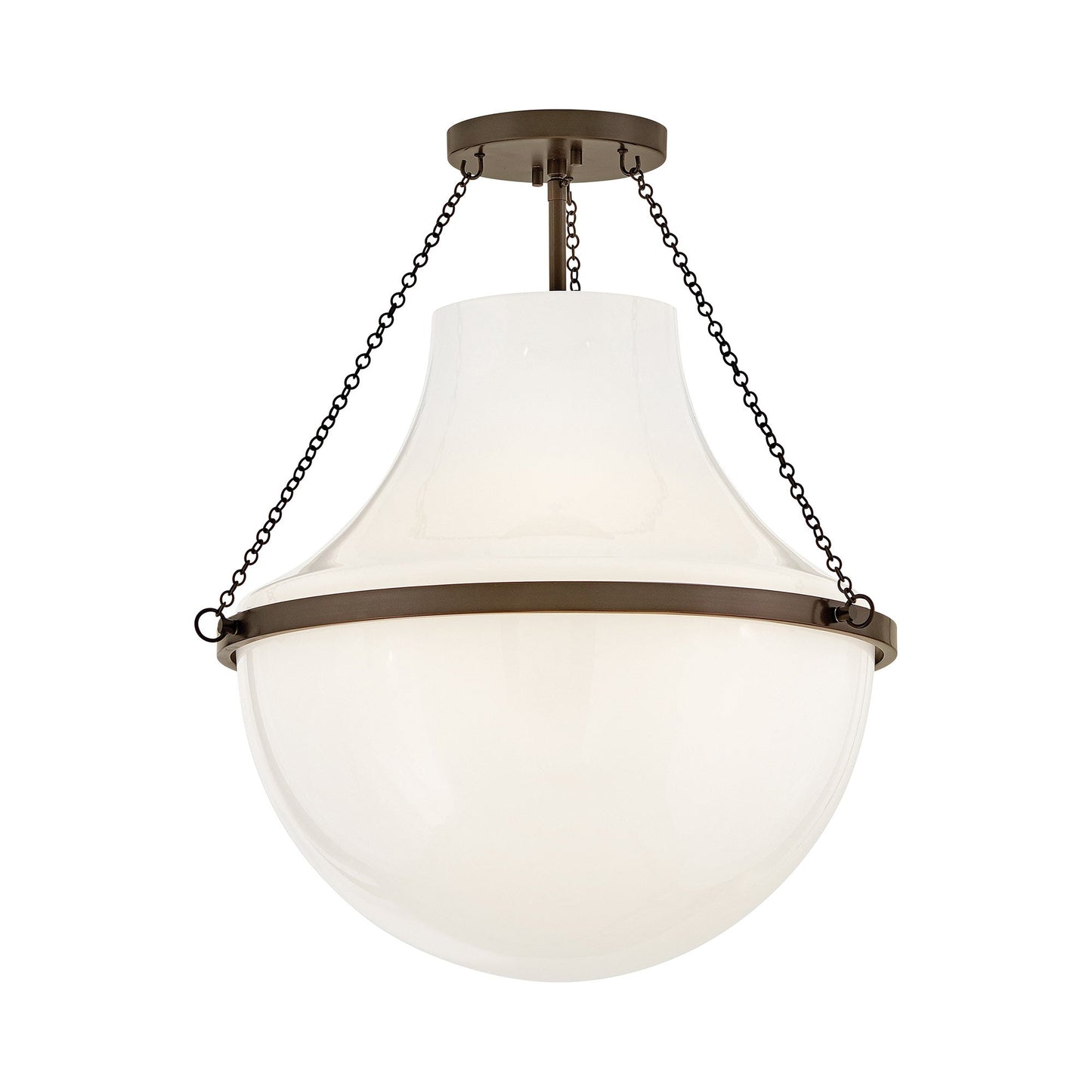Collins Semi Flush Mount Ceiling Light in Heritage Bronze (20-Inch).