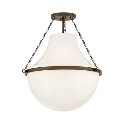 Collins Semi Flush Mount Ceiling Light in Heritage Bronze (20-Inch).