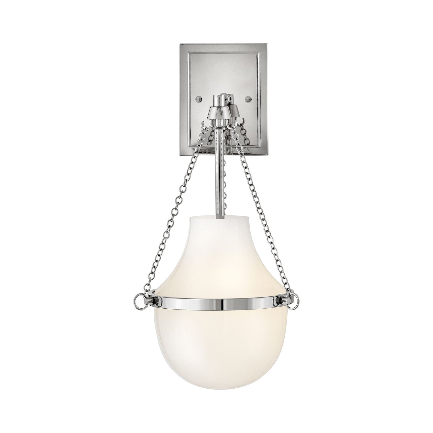 Collins Wall Light in Polished Nickel.
