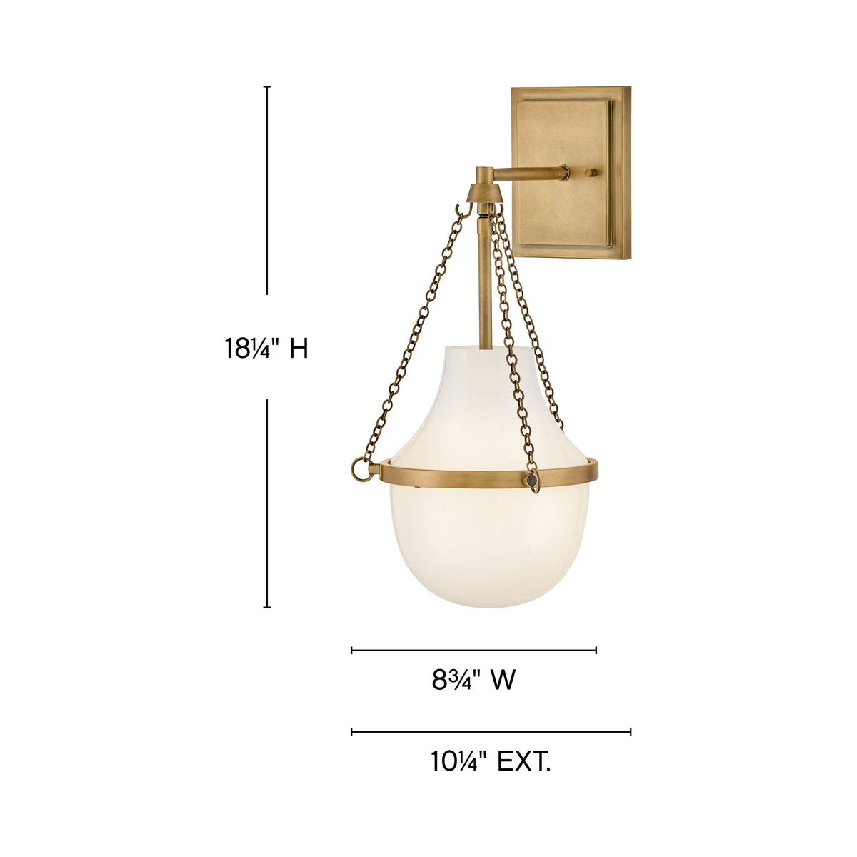 Collins Wall Light - line drawing.