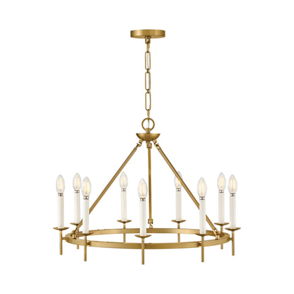 Copley Chandelier in Lacquered Brass (27.75-Inch).