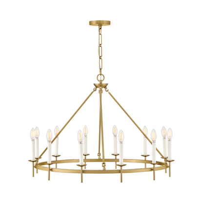 Copley Chandelier in Lacquered Brass (36-Inch).