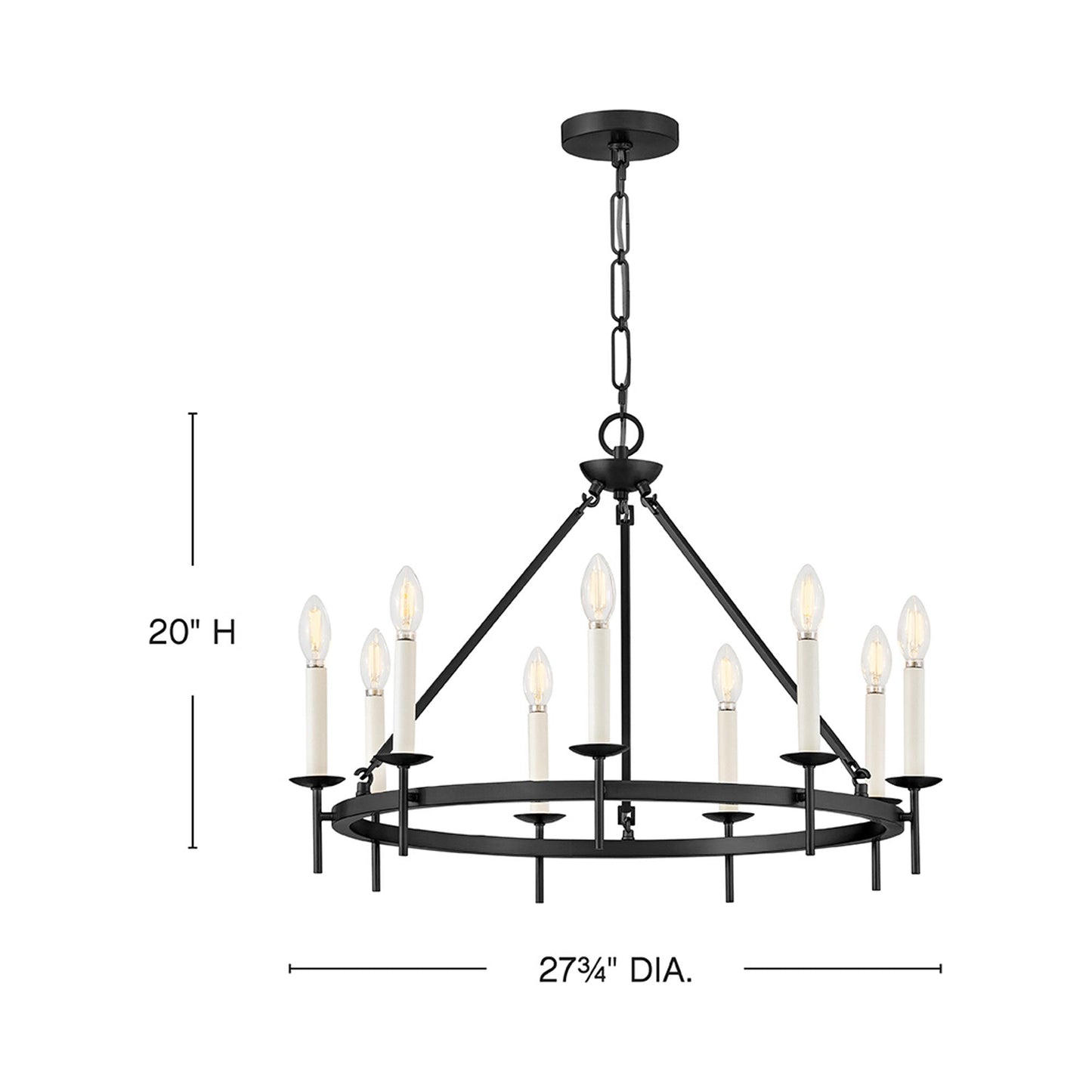 Copley Chandelier - line drawing.