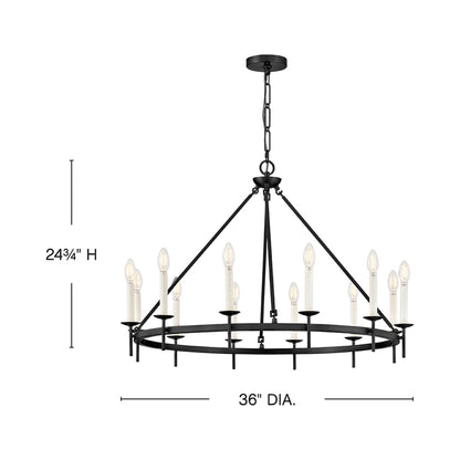 Copley Chandelier - line drawing.
