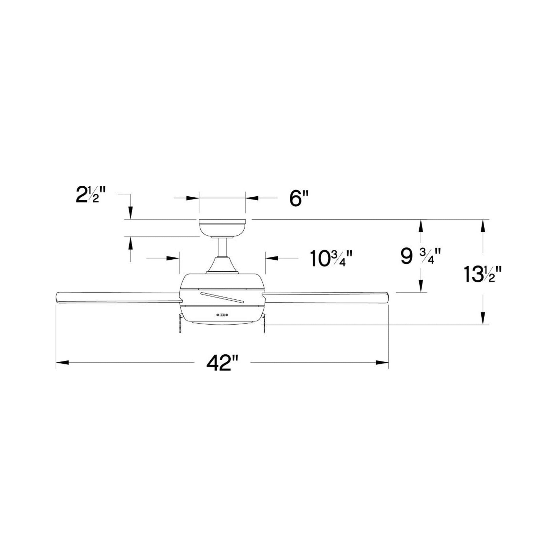 Croft LED Ceiling Fan - line drawing.