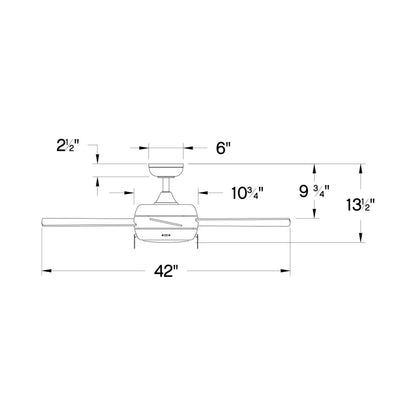 Croft LED Ceiling Fan - line drawing.