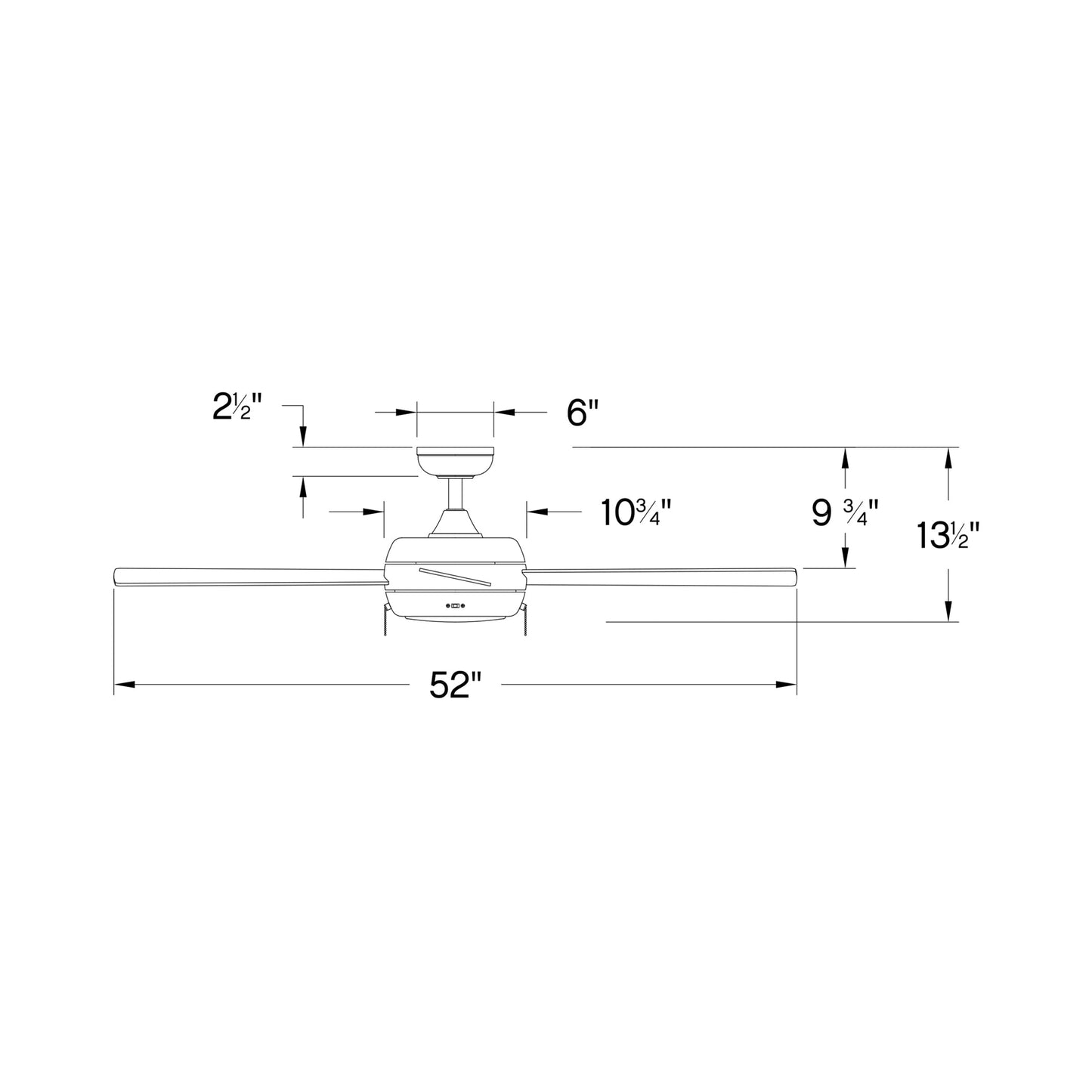 Croft LED Ceiling Fan - line drawing.