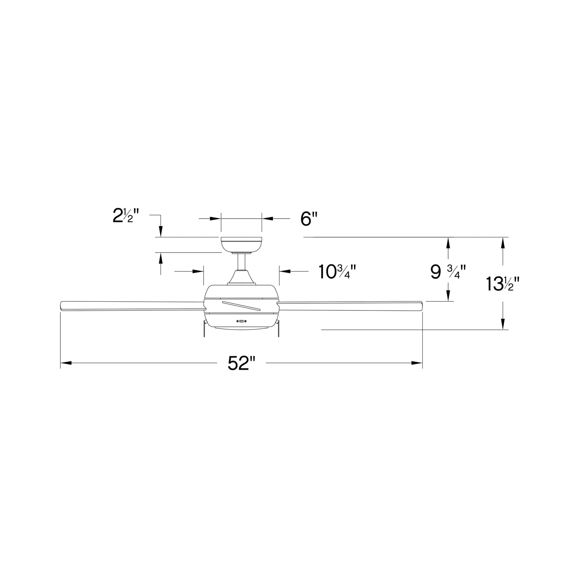 Croft LED Ceiling Fan - line drawing.