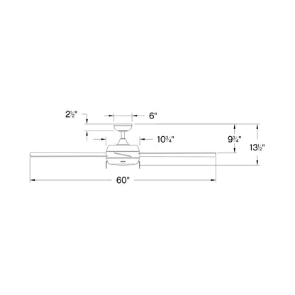 Croft LED Ceiling Fan - line drawing.