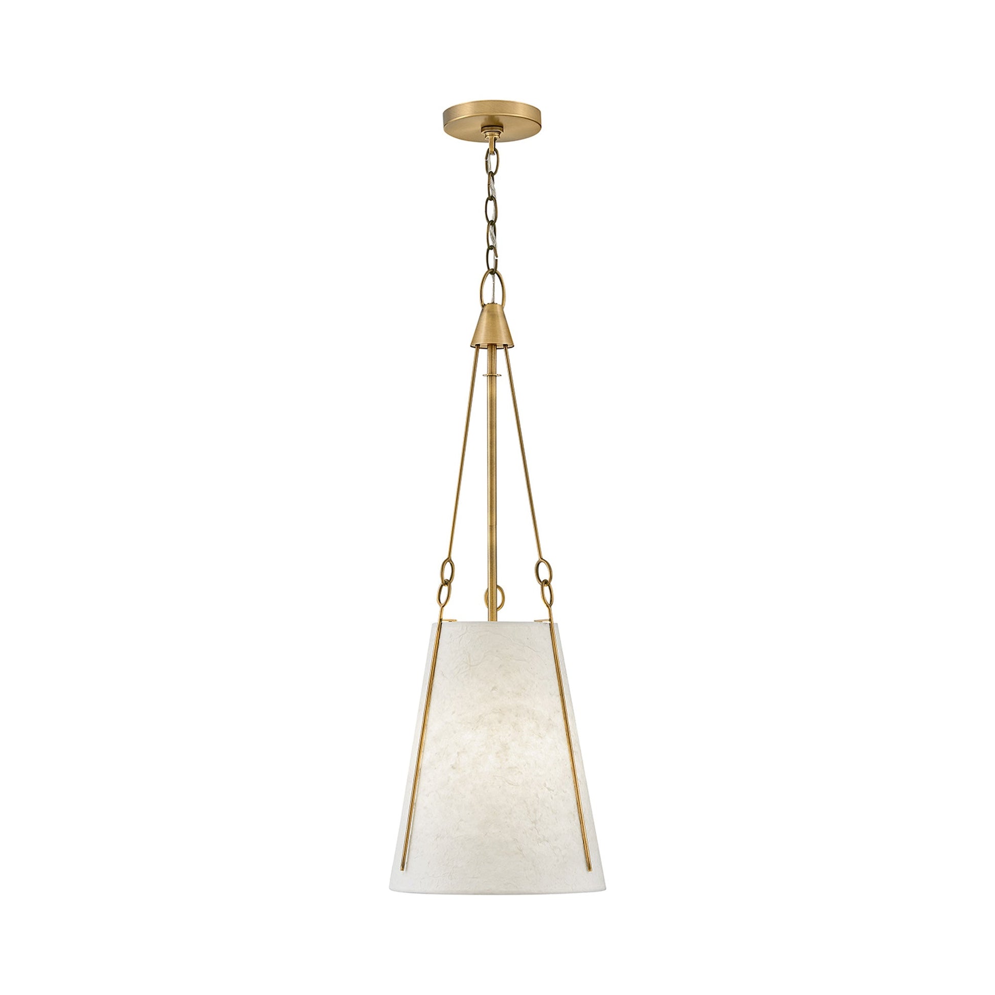 Danvers Pendant Light in Lacquered Dark Brass.