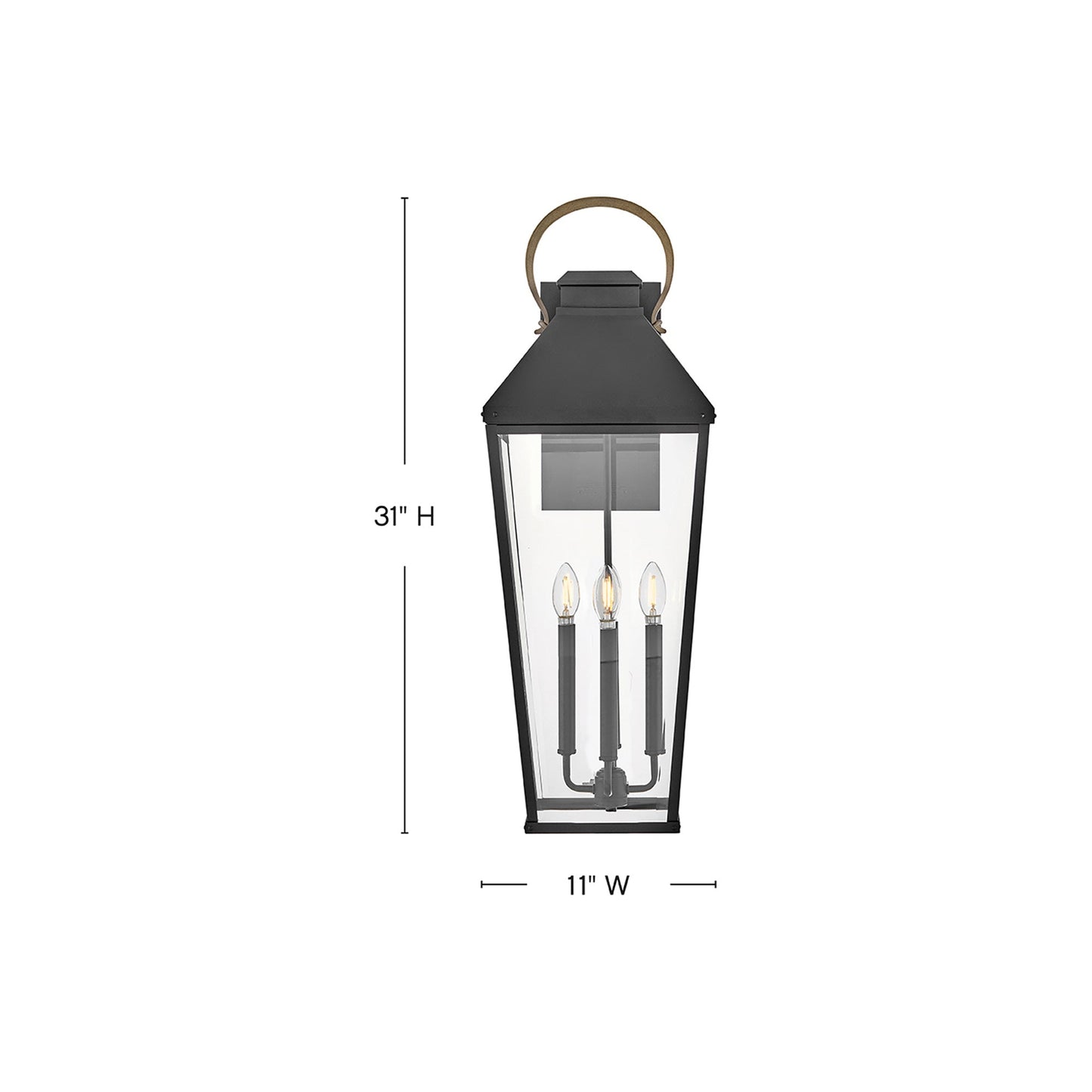 Dawson Outdoor Wall Light - line drawing.
