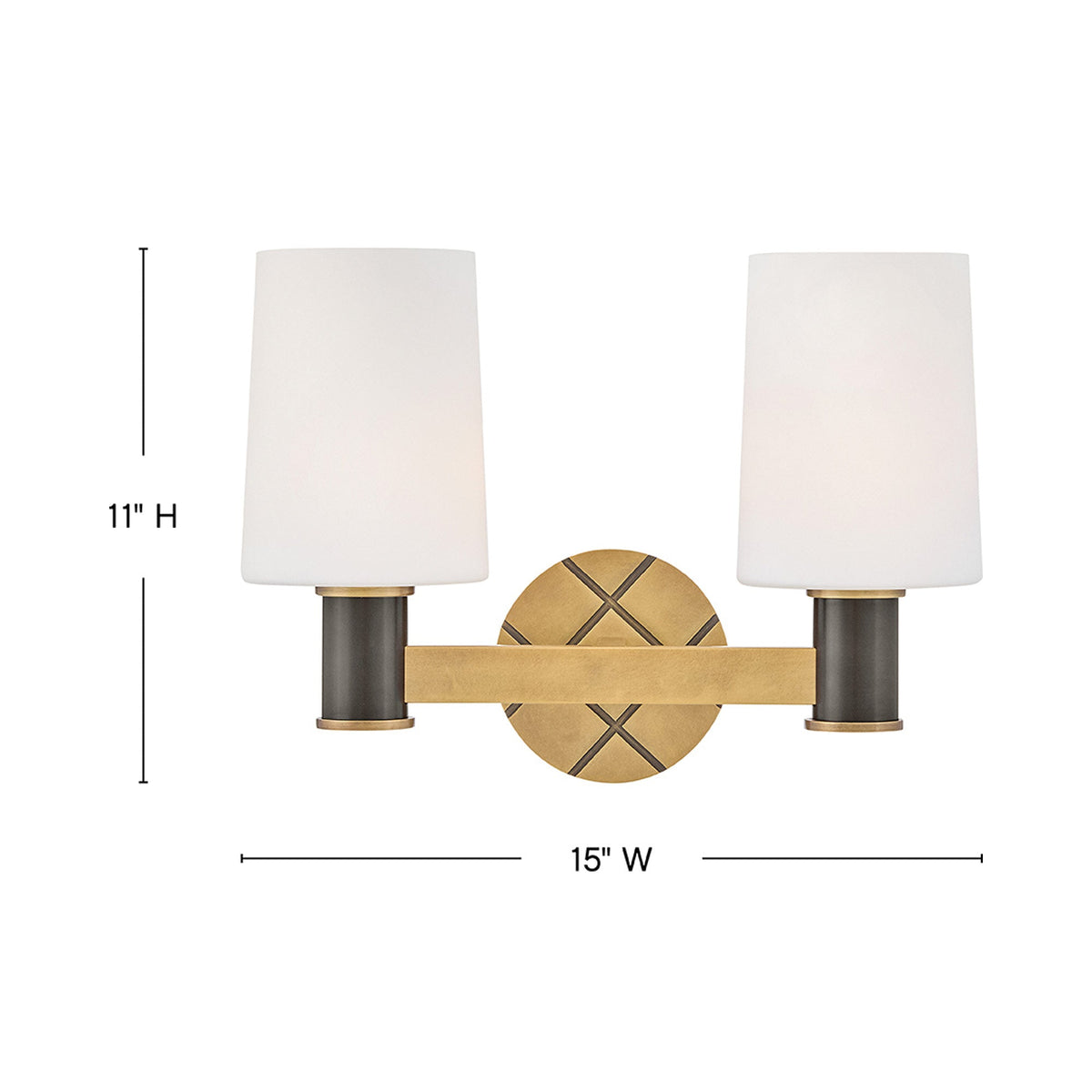 Declan Bath Vanity Light - line drawing.