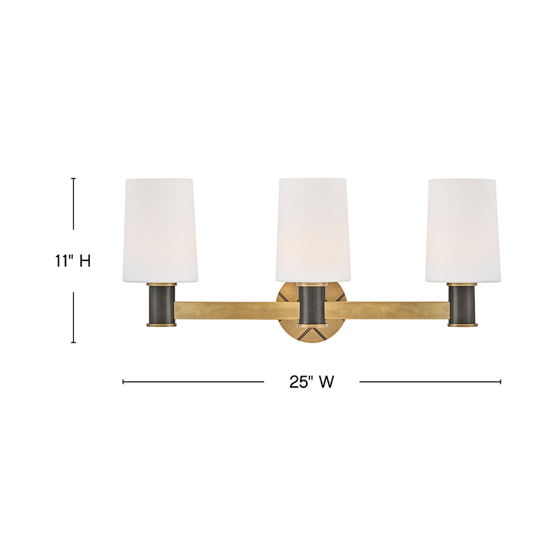 Declan Bath Vanity Light - line drawing.