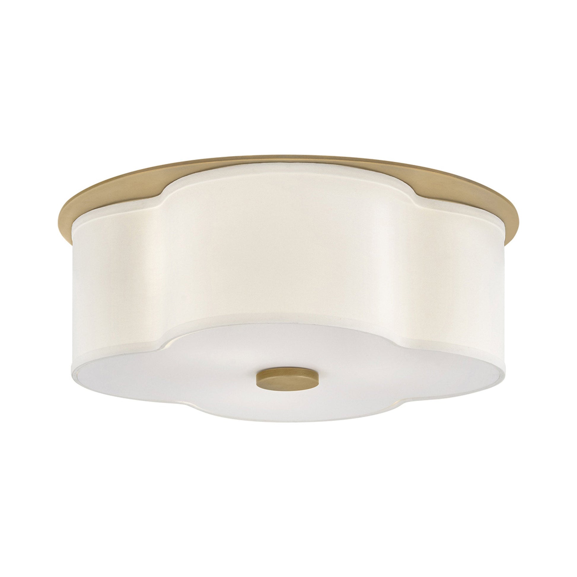 Delaney Flush Mount Ceiling Light in Heritage Brass (3-Light).