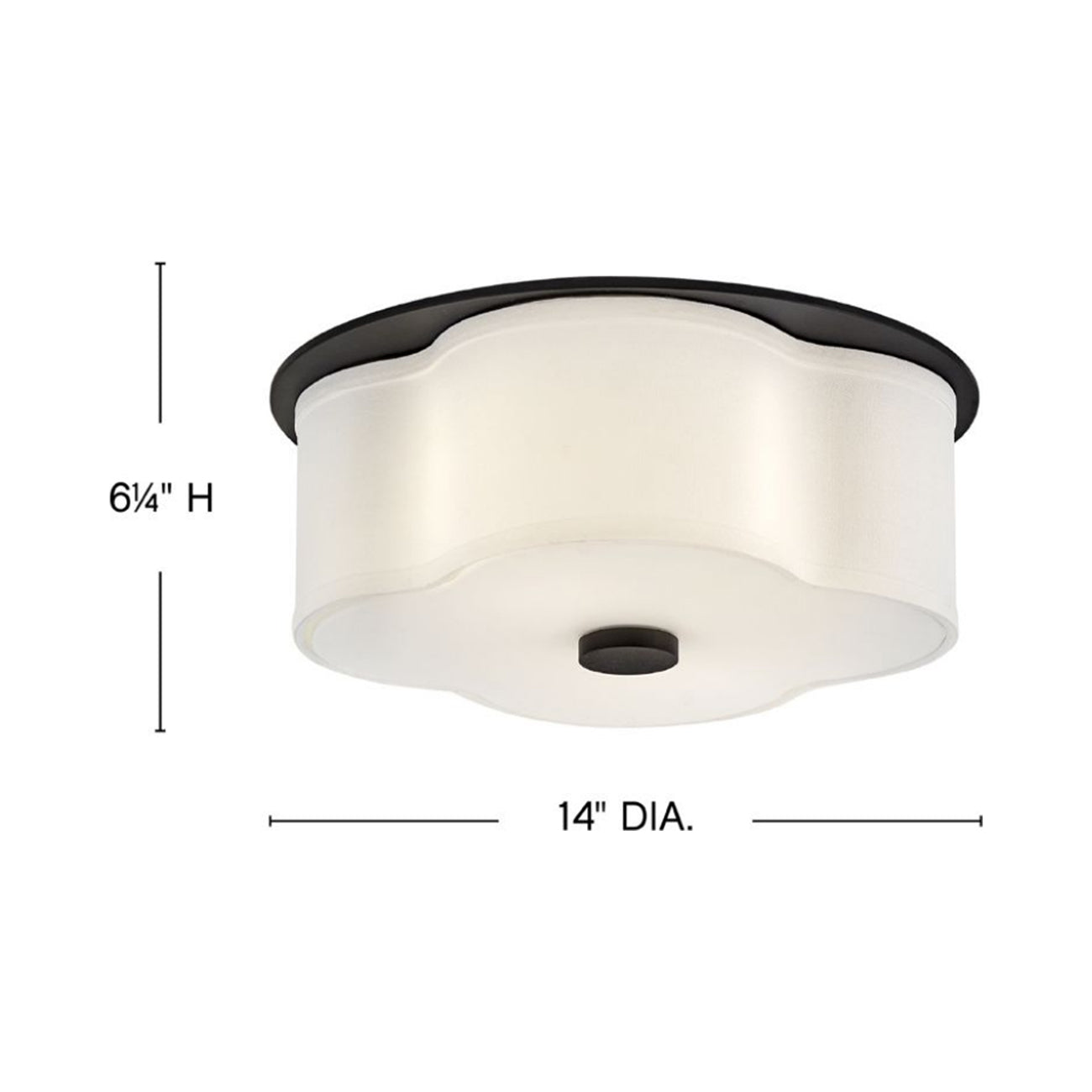 Delaney Flush Mount Ceiling Light - line drawing.