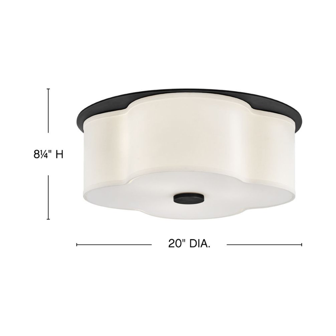 Delaney Flush Mount Ceiling Light - line drawing.