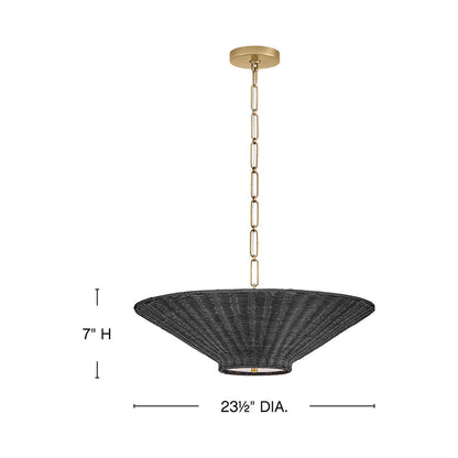 Delia Semi Flush Convertible Pendant Light - line drawing.