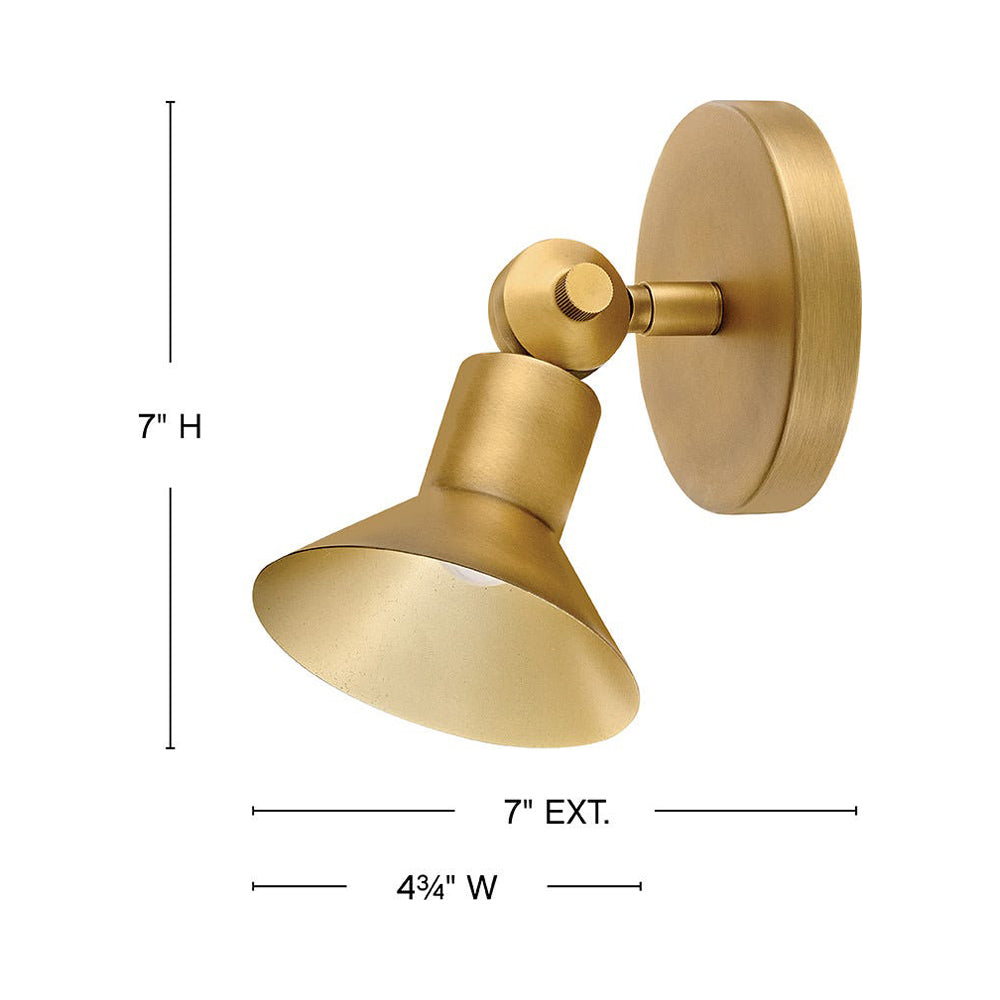 Dom LED Wall Light - line drawing.