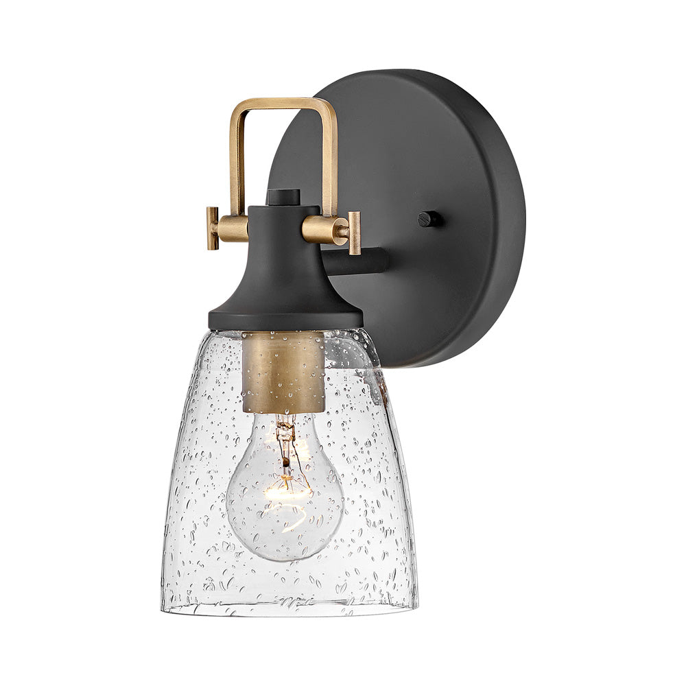 Easton Bath Vanity Light in Black/Heritage Brass (1-Light).