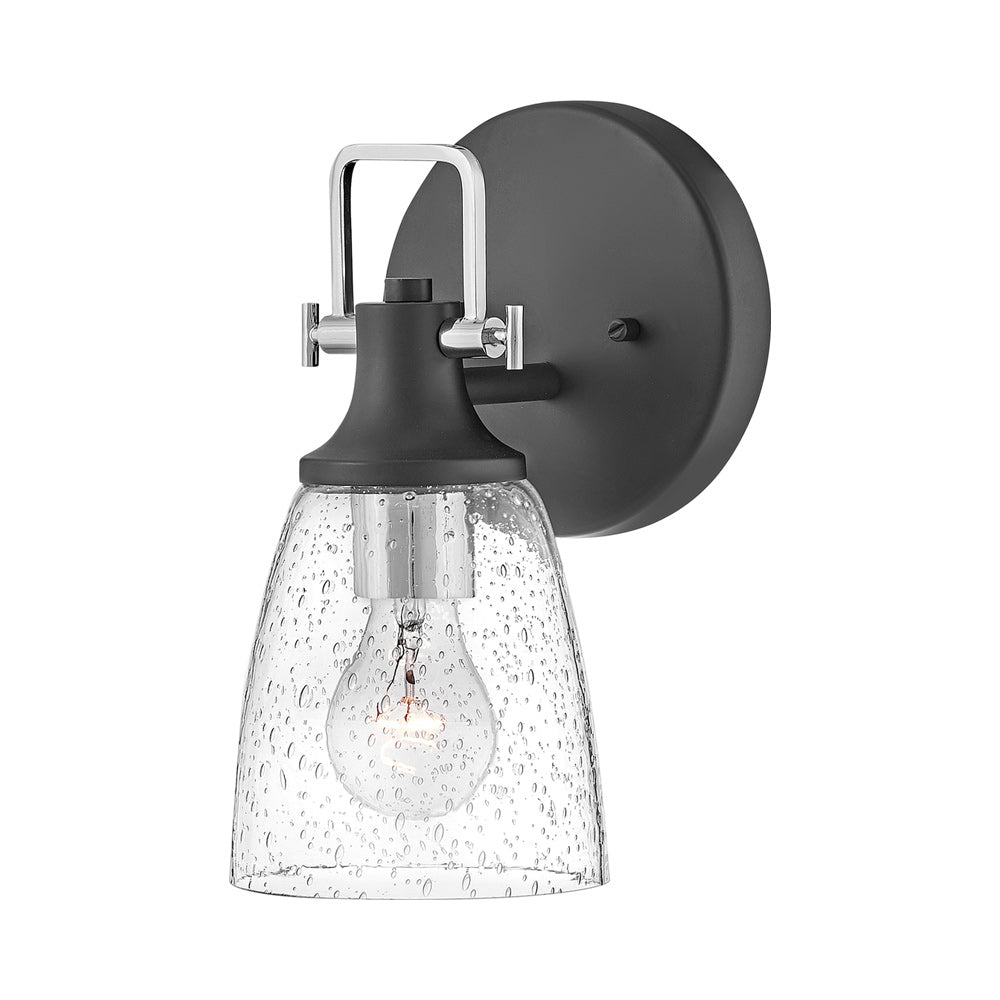 Easton Bath Vanity Light in Black/Chrome (1-Light).