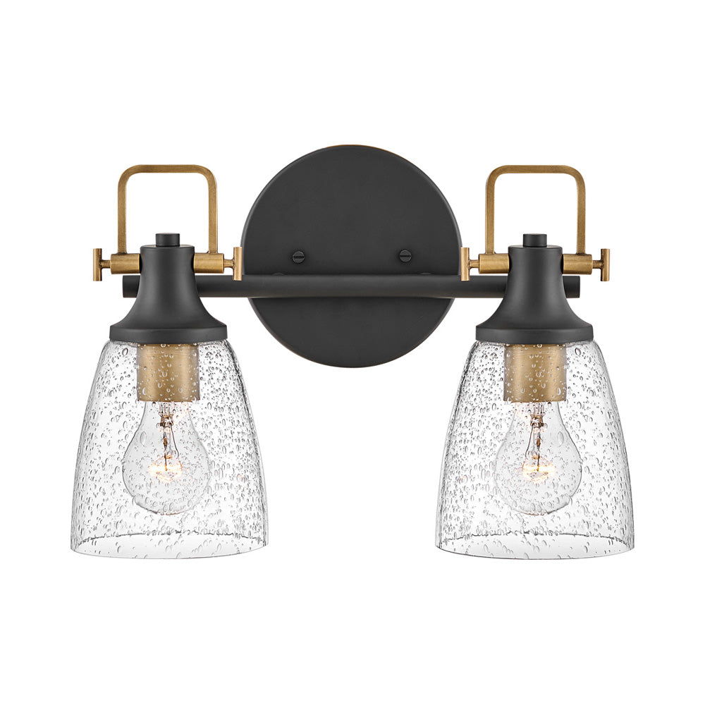 Easton Bath Vanity Light in Black/Heritage Brass (2-Light).