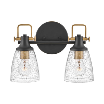 Easton Bath Vanity Light in Black/Heritage Brass (2-Light).