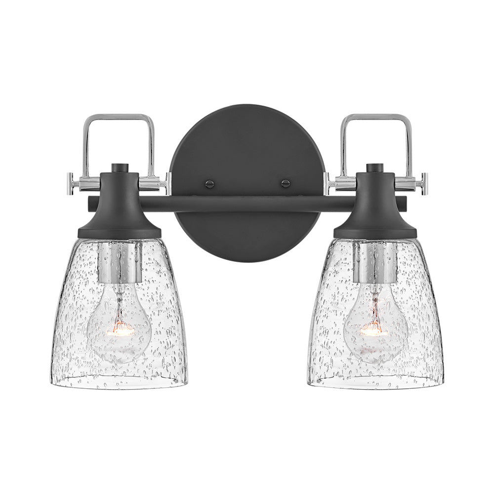 Easton Bath Vanity Light in Black/Chrome (2-Light).