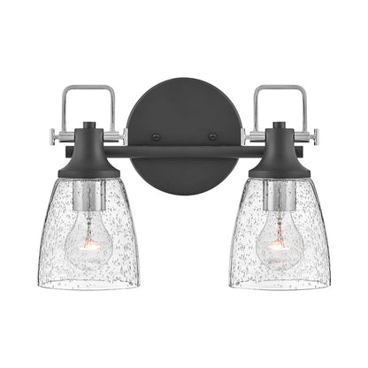 Easton Bath Vanity Light in Black/Chrome (2-Light).