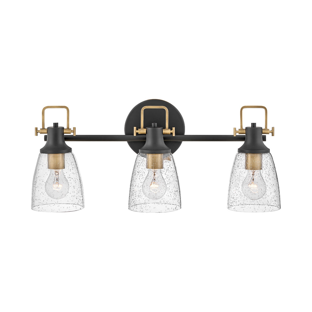 Easton Bath Vanity Light in Black/Heritage Brass (3-Light).