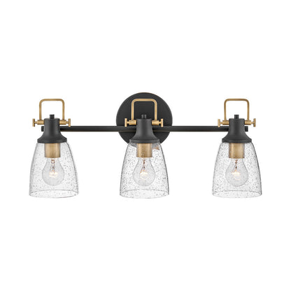 Easton Bath Vanity Light in Black/Heritage Brass (3-Light).