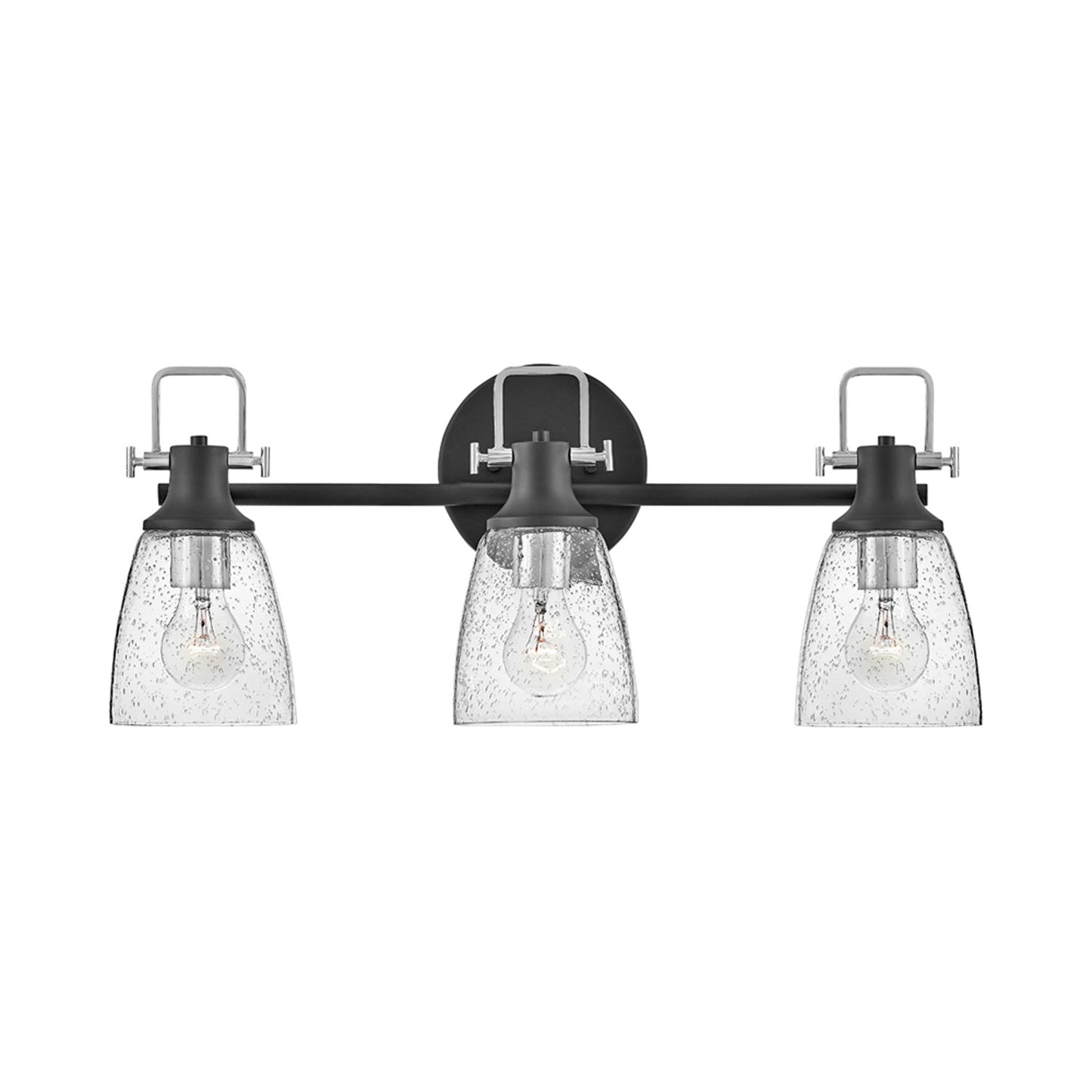 Easton Bath Vanity Light in Black/Chrome (3-Light).